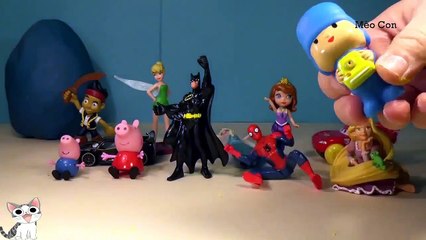 Bóc trứng đất nặn Play-doh, người nhện, công chúa tóc mây, người dơi, nàng tiên tinker bell