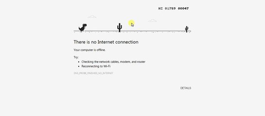 Google Chrome Jumping dinosaur Gameplay