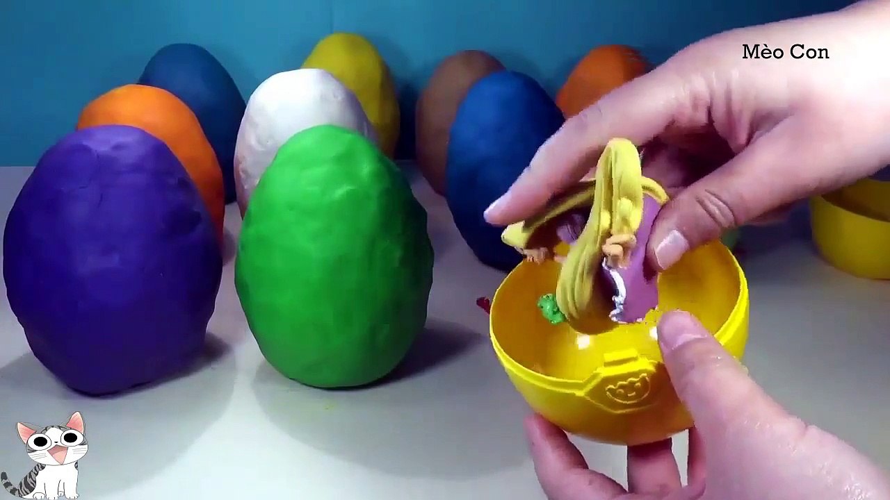 Bóc trứng đất nặn Play-doh, người nhện, công chúa tóc mây, người dơi, nàng tiên tinker bell