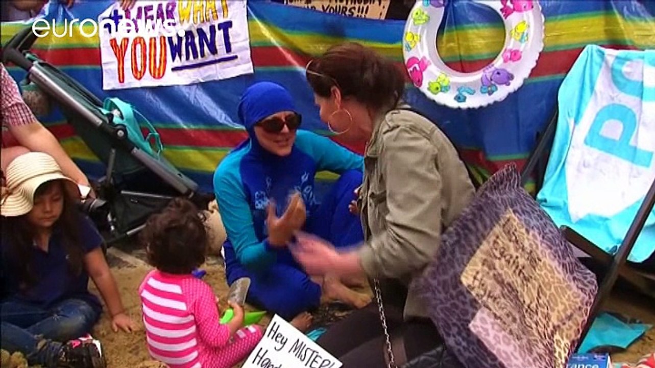 Burkini-verbot erhitzt die gemüter: demonstration in london
