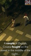 Girl knocked out her boyfriend