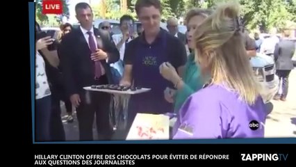 Hillary Clinton offre des chocolats pour éviter de répondre aux questions des journalistes
