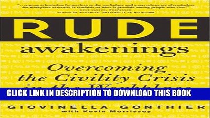 New Book Rude Awakenings: Overcoming Civility Crisis in the Workplace