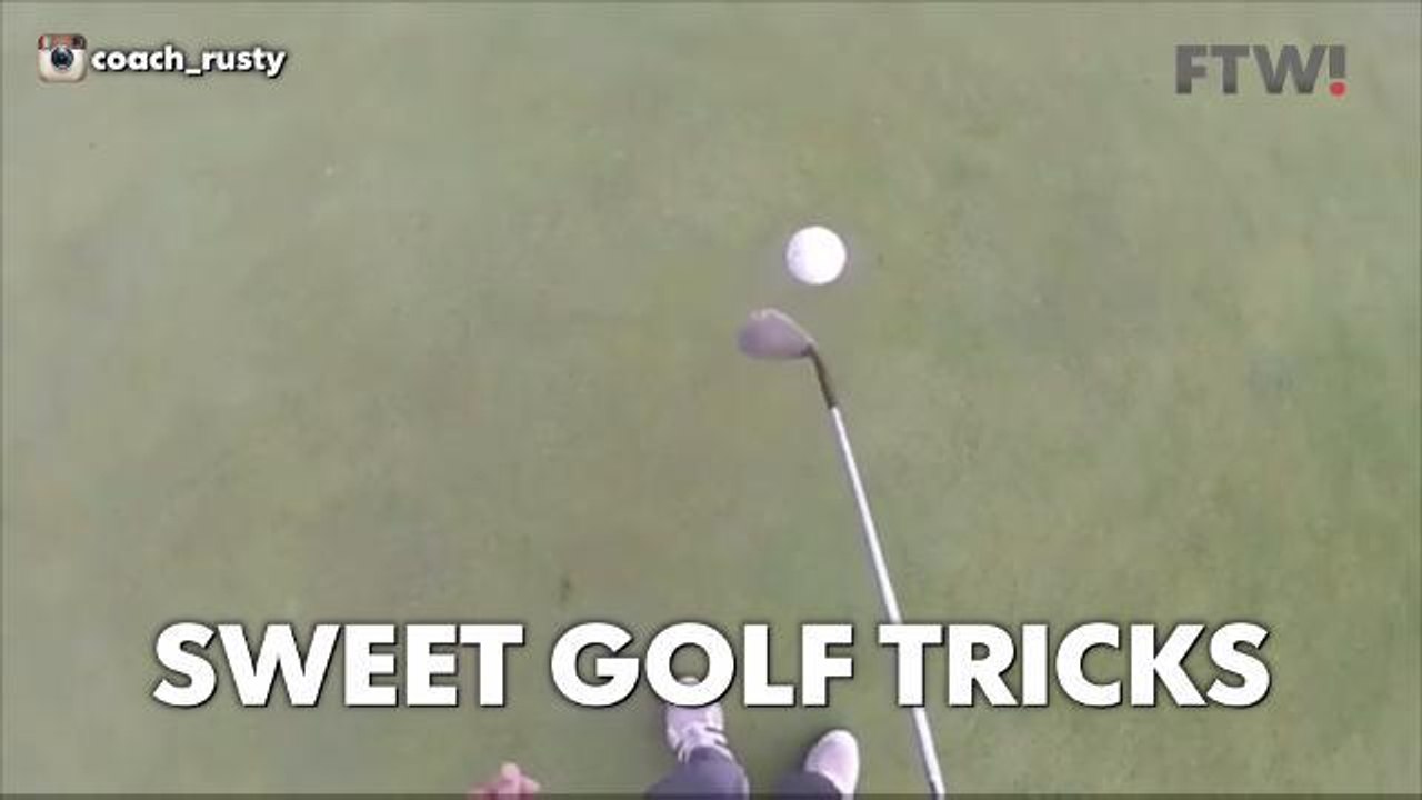 Coach shows off some insane golf trick shots