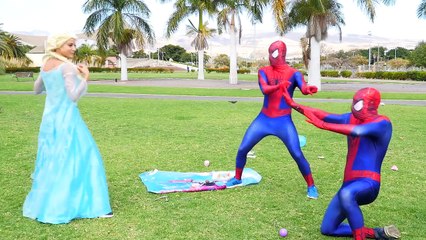 Frozen Elsa VS BAD Spiderman Clone VS Venom Epic Fight Superheroes Battle Movie