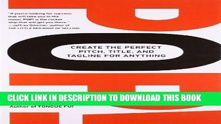 New Book POP!: Create the Perfect Pitch, Title, and Tagline for Anything