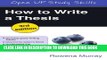 New Book How to Write a Thesis (Open Up Study Skills)