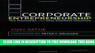 Collection Book Corporate Entrepreneurship: Top Managers and New Business Creation