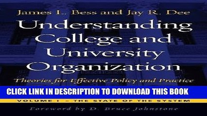 Collection Book Understanding College and University Organization: Theories for Effective Policy