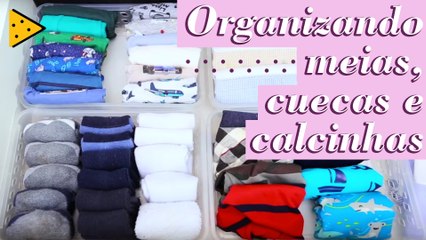 COMO ORGANIZAR AS MEIAS, CUECAS E CALCINHAS DOS FILHOS