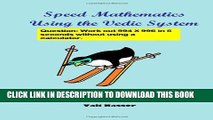 New Book Speed Mathematics Using the Vedic System