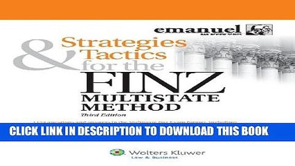 New Book Strategies   Tactics for the Finz Multistate Method, Third Edition (Emanuel Bar Review)