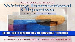 New Book Gronlund s Writing Instructional Objectives (8th Edition)