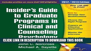 Collection Book Insider s Guide to Graduate Programs in Clinical and Counseling Psychology,