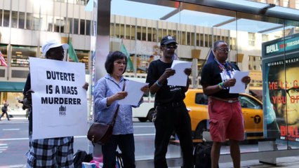 American activists rally against Duterte in New York