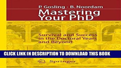 New Book Mastering Your PhD: Survival and Success in the Doctoral Years and Beyond