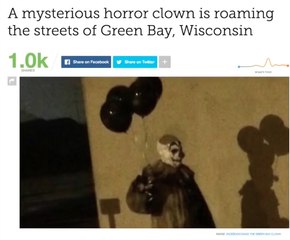 Creepy clown spotted walking around town in Wisconsin