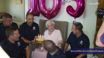 105-Year-Old Woman Celebrates Her Birthday With Hot Firefighters