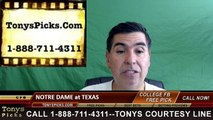 Texas Longhorns vs. Notre Dame Fighting Irish Free Pick Prediction NCAA College Football Odds Preview 9-4-2016