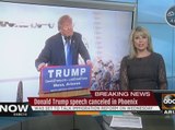 Donald Trump cancels his speech in Phoenix