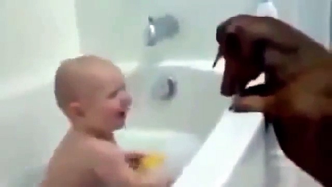 Funny baby laughing
