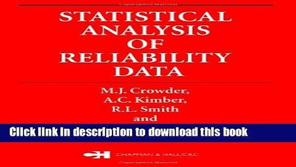 Read Statistical Analysis of Reliability Data (Chapman   Hall/CRC Texts in Statistical Science)