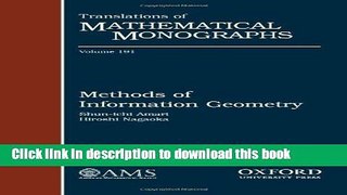 Read Methods of Information Geometry (Translations of Mathematical Monographs) (Tanslations of