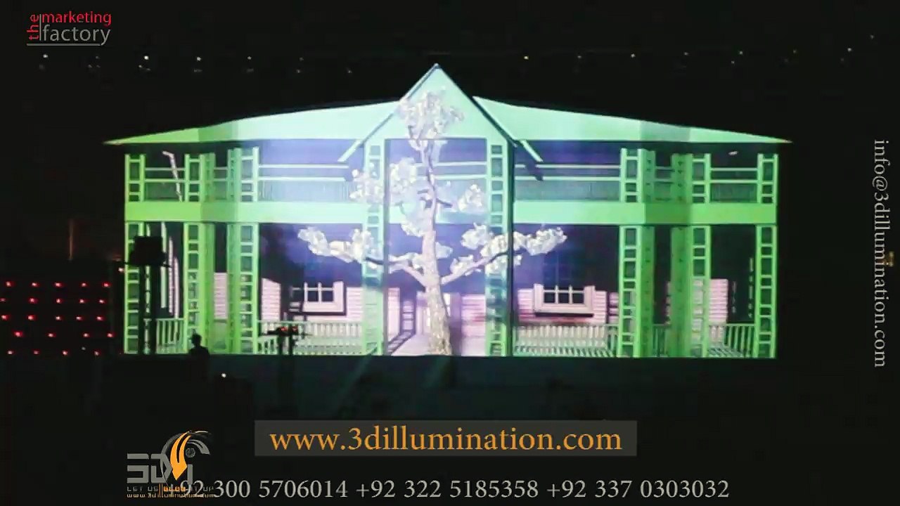 14 August 2016 Celebration at Ayub National Stadium ! Projection Mapping Show