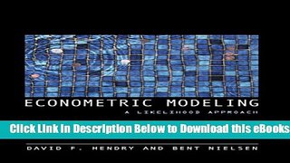 [Reads] Econometric Modeling: A Likelihood Approach Free Books