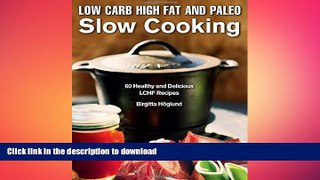 READ BOOK  Low Carb High Fat and Paleo Slow Cooking: 60 Healthy and Delicious LCHF Recipes  BOOK