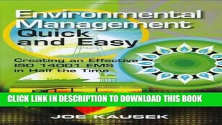 Collection Book Environmental Management Quick and Easy: Creating an Effective ISO 14001 EMS in