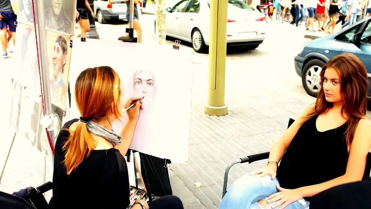 Portrait Drawing with Brushes and Pencils