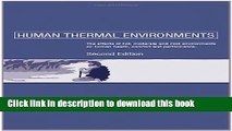 Read Human Thermal Environments: The Effects of Hot, Moderate, and Cold Environments on Human