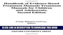 Collection Book Handbook of Evidence-Based Treatment Manuals for Children and Adolescents