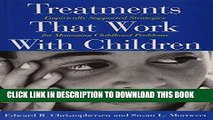 New Book Treatments That Work with Children: Empirically Supported Strategies for Managing