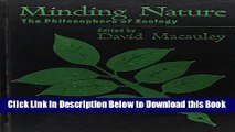 [Best] Minding Nature: The Philosophers of Ecology (Democracy and Ecology) Online Ebook