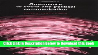 [Best] Governance as Social and Political Communication Online Ebook