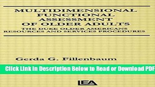 [Get] Multidimensional Functional Assessment of Older Adults: The Duke Older Americans Resources