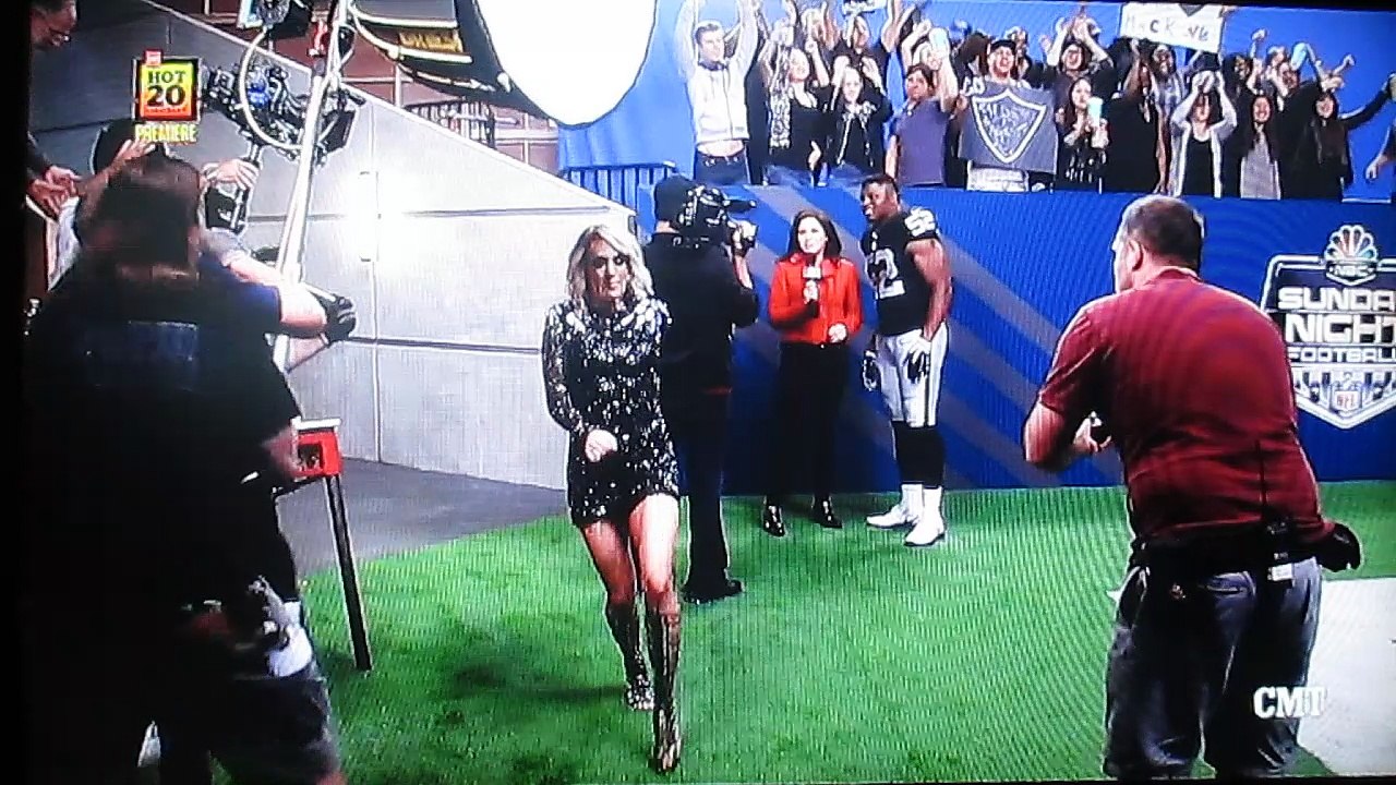 Carrie Underwood behind the scenes of SNF Opening