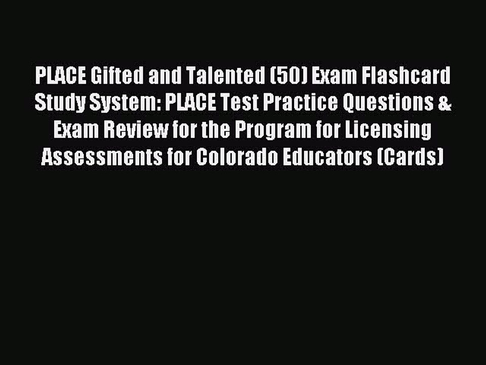 [PDF] PLACE Gifted and Talented (50) Exam Flashcard Study System: PLACE Test Practice Questions