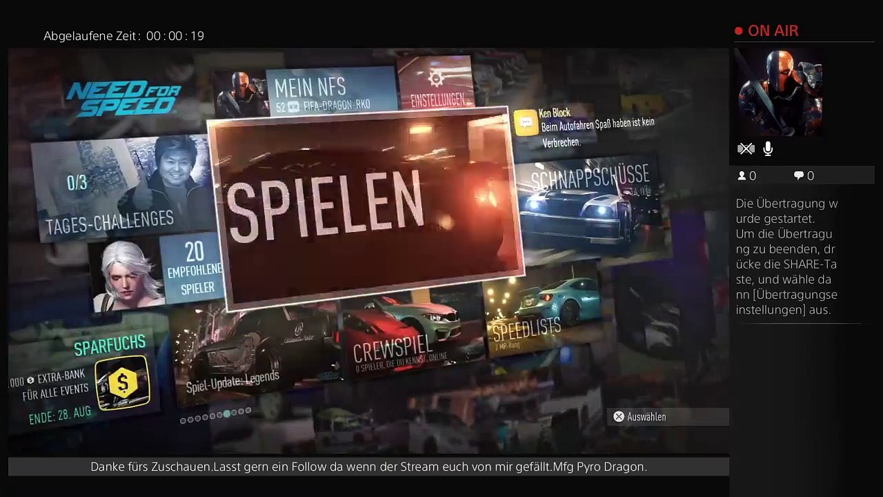 Live Übertragung GER/ Pyro Dragon Tv Need For Speed