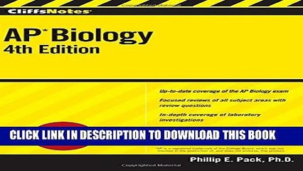 New Book CliffsNotes AP Biology, Fourth Edition (Cliffs Ap Biology)