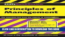 New Book CliffsQuickReview Principles of Management (Cliffs Quick Review (Paperback))