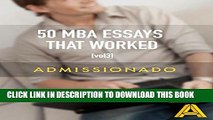 [Download] 50 MBA Essays That Worked, Volume 3 Paperback Online