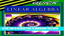 New Book Linear Algebra (Cliffs Quick Review)