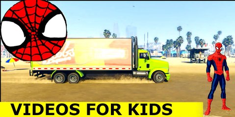 SpiderMan And His Motorcycle And Delivery Truck Cartoon for Kids Nursery Rhymes Songs for Children