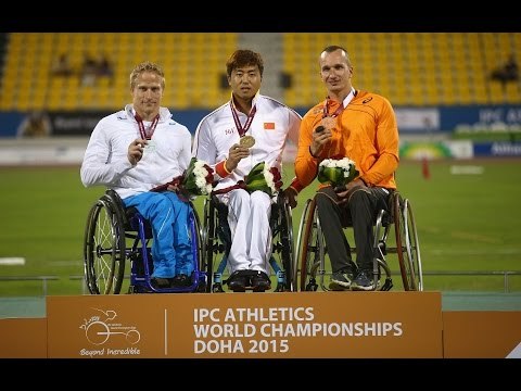 Men's 100m T54 | Victory Ceremony | 2015 IPC Athletics World Championships Doha