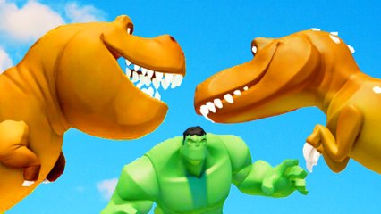 THE GOOD DINOSAUR Play w- HULK + SMASH CARS + Save Mini Spiderman VENOM From JAIL !