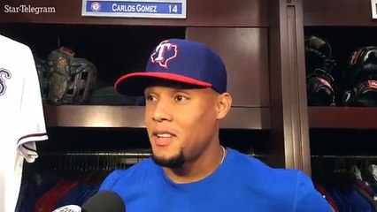 New Rangers outfielder Carlos Gomez gets the start in left Thursday - YouTube