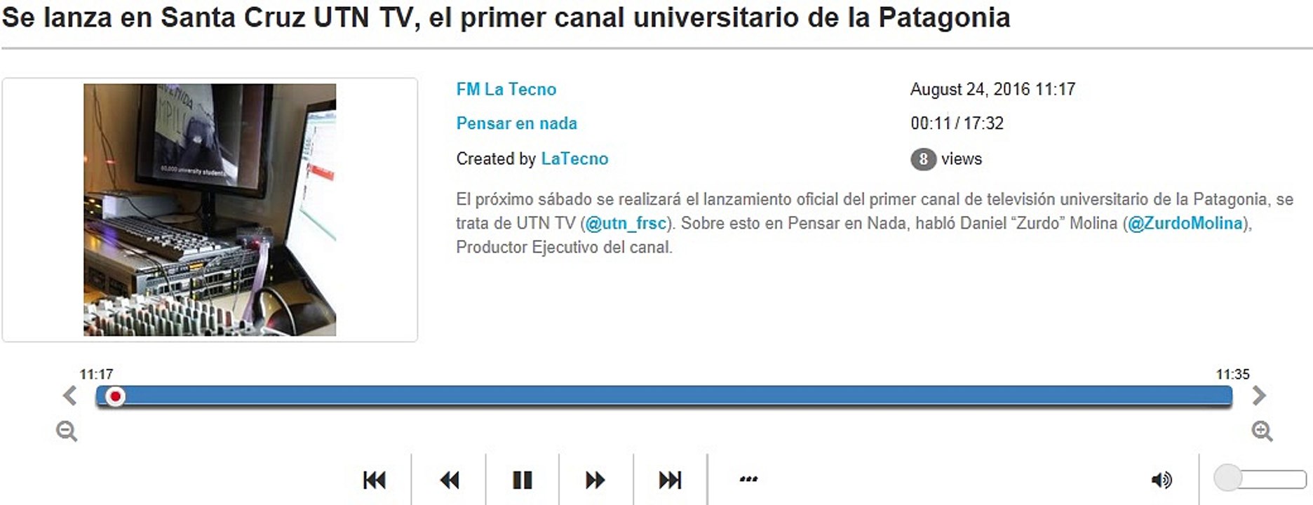 UTN TV Rio Gallegos canal 32 Santa Cruz
